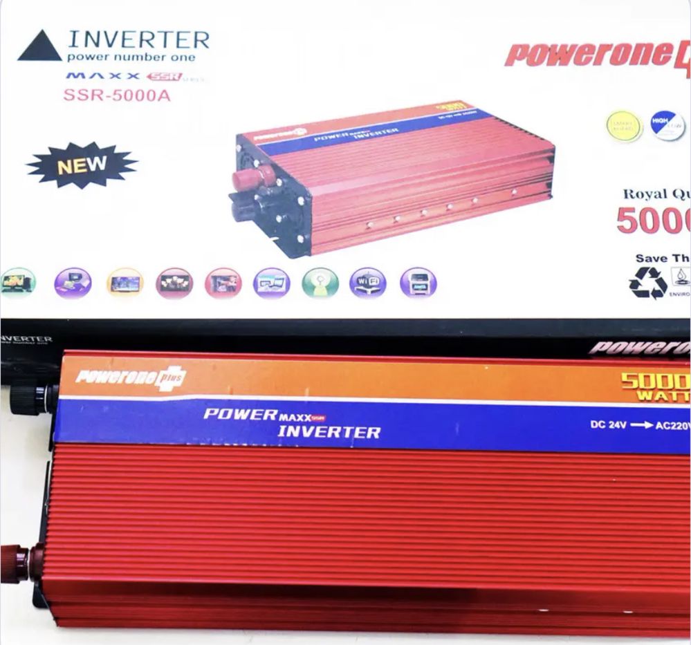 5000 W 24V-220V Перетворювач авто інвертор із функцією плавного пуску