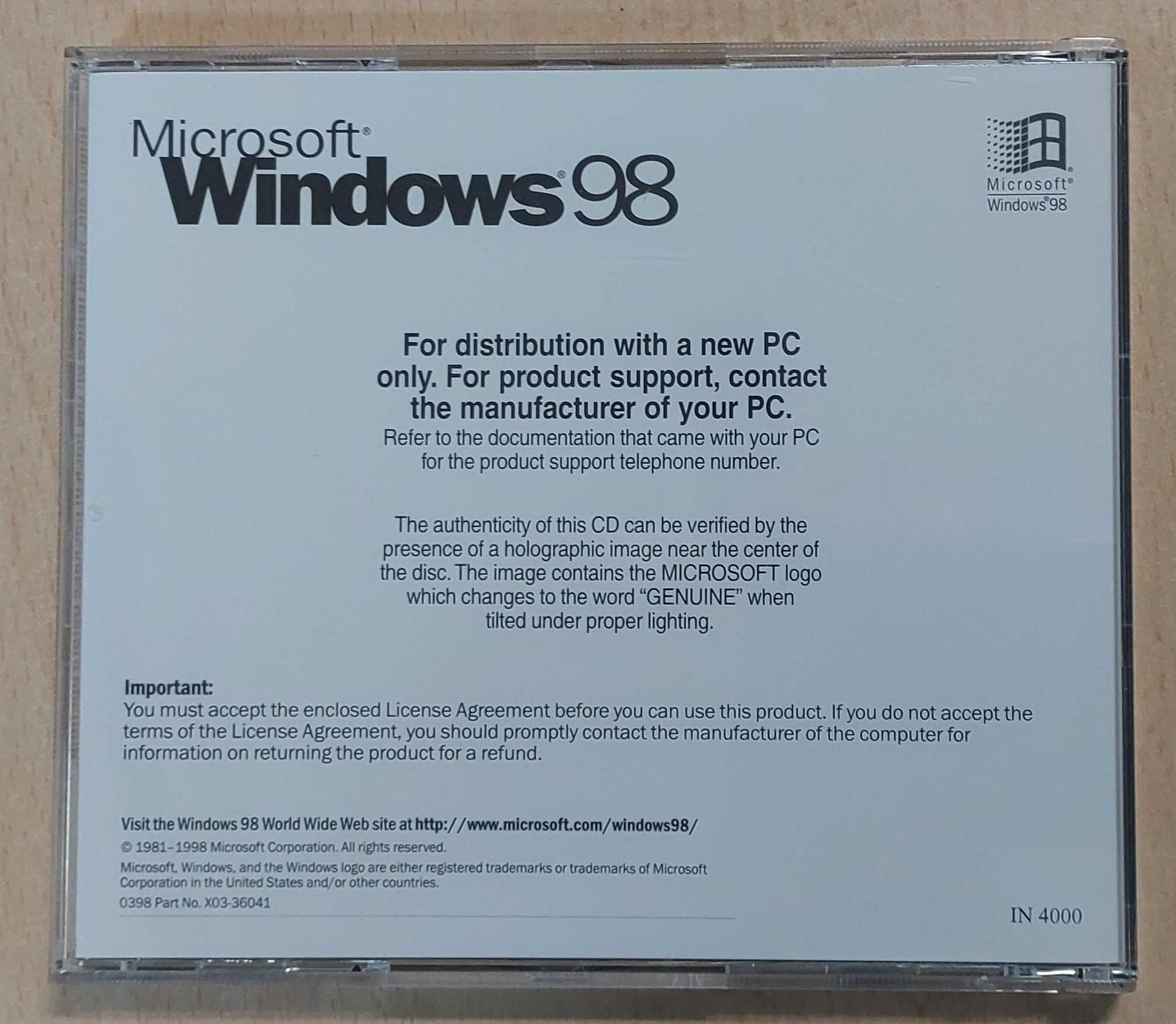 Windows 98 - for PCs Without Windows