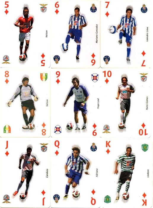 Cartas de jogar Estrelas da 1ª Liga dois mil e sete/dois mil e oito.