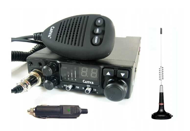 Radio CB CANVA 520 + antena magnetyczna +wtyk Kompletny zestaw