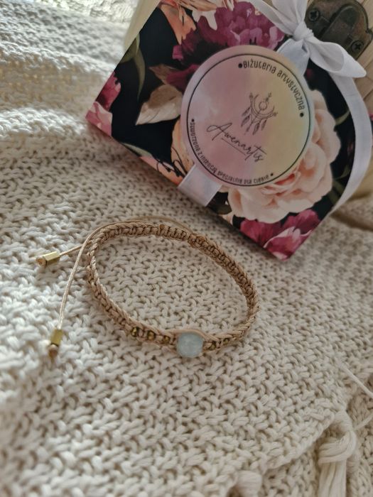 Bransoletka Jadeit zielony. Rękodzieło. Hand made. Na prezent