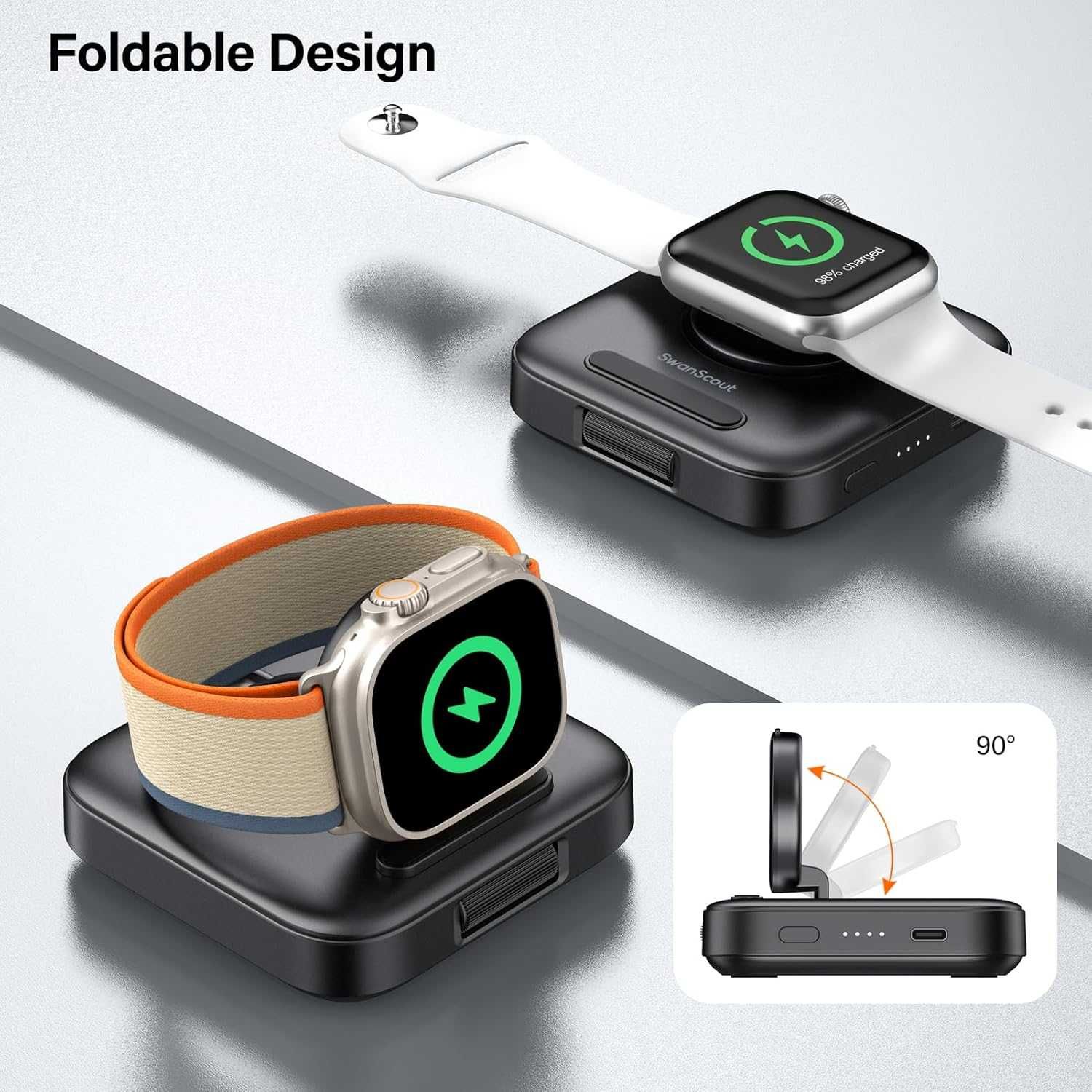 SwanScout Bezprzewodowa ładowarka 1800mAh dla Apple Watch Indukcja