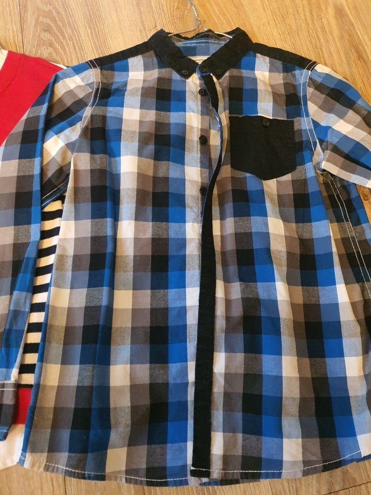 Koszula 2 x sweter blizniak 134
