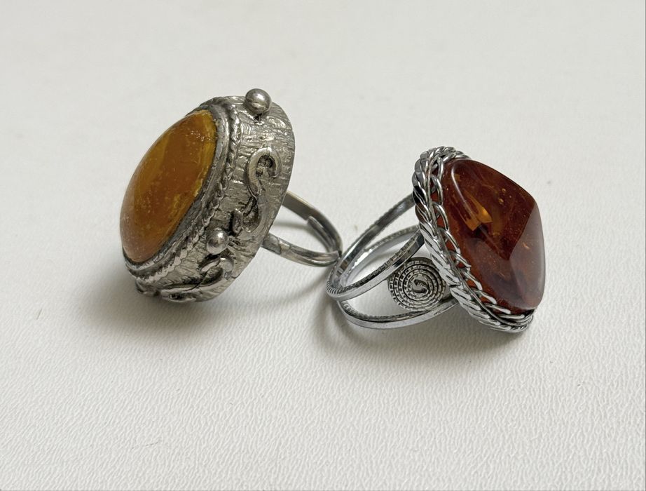 Stare pierścionki PRL retro vintage 2 sztuki zestaw