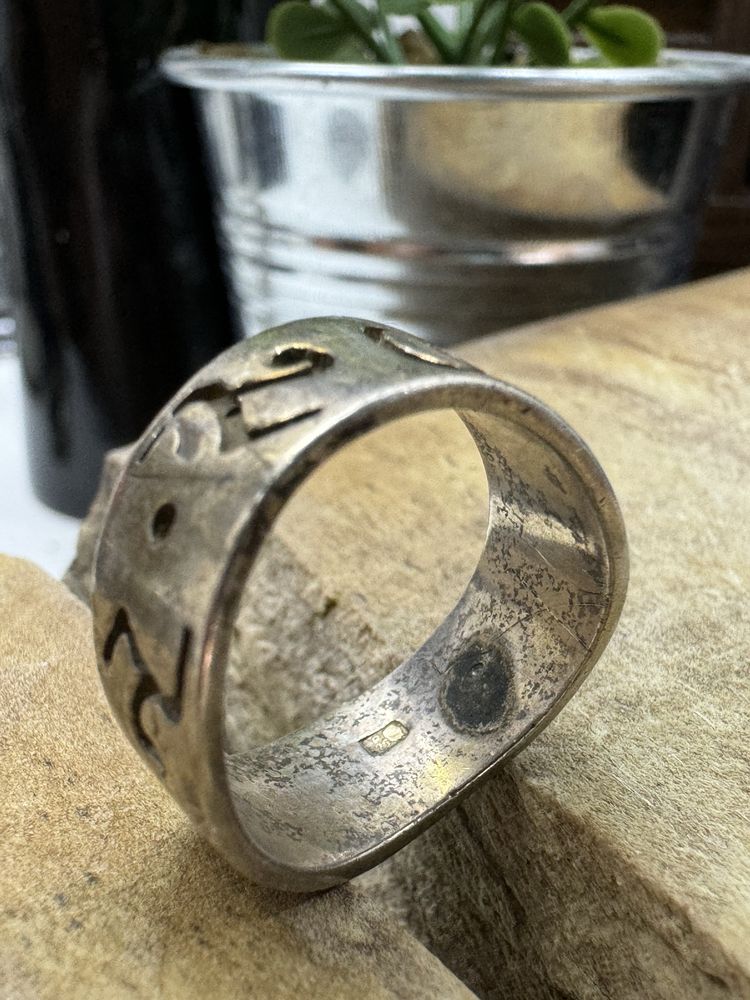 Stary piękny pierścionek 925 srebro 5.4g