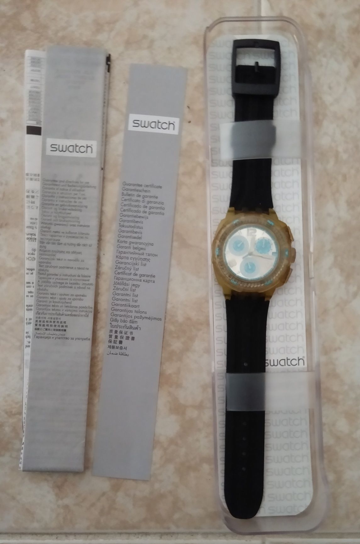 Relógio Oficial Swatch SUIK406 - Bracelete Preta Nova