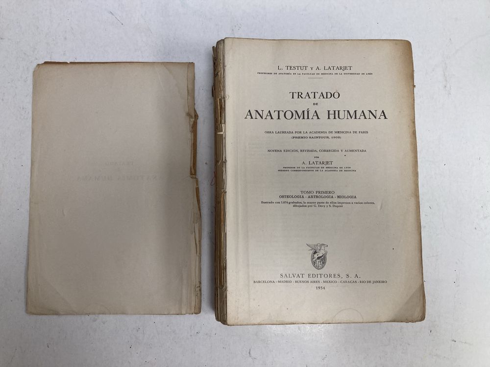 2 Livros antigos Tratado de Anatomia Humana, L. Testut