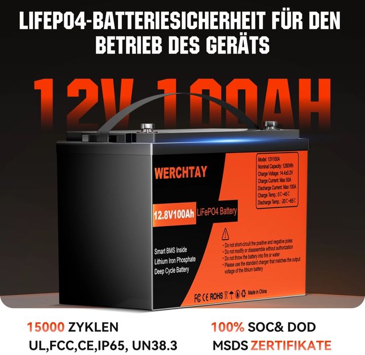 12 В 100 А·ч LiFePO4 литиевый аккумулятор BMS аккумулятор солнечная си