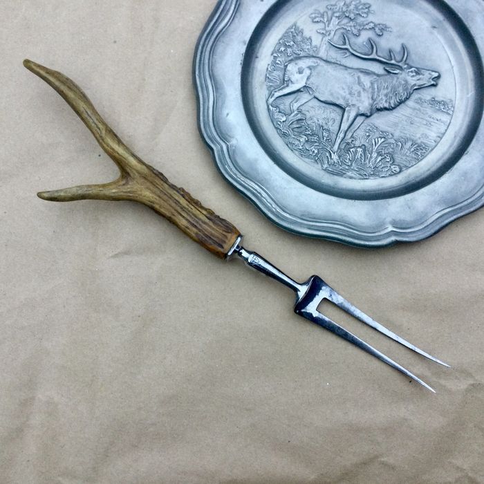 Антикварная большая  вилка для мяса, Solingen