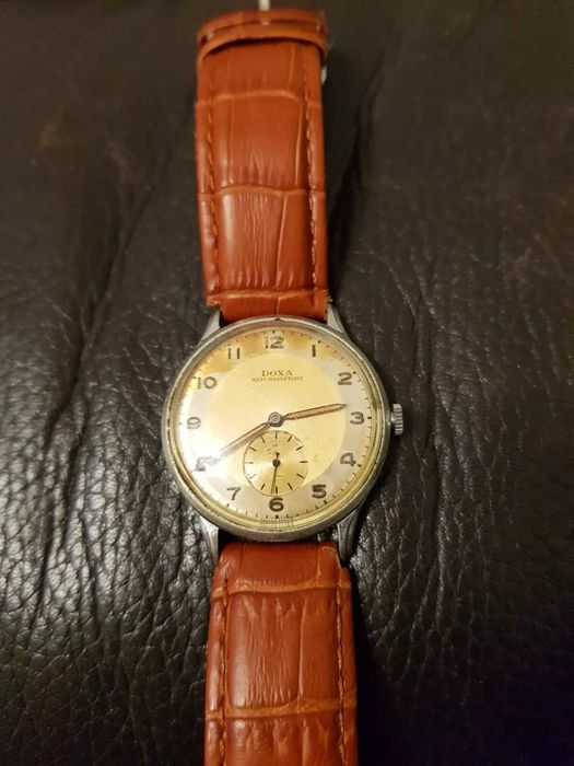 "DOXA" Szwajcarski ZEGAREK MĘSKI Z  II WOJNY ŚWIATOWEJ, 34,7 mm 1949r