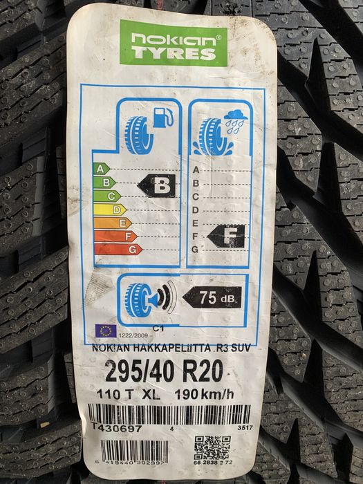 (6шт) нові 295/40R20 Nokian Hakkapeliitta R3 SUV (110T XL) зимові шини
