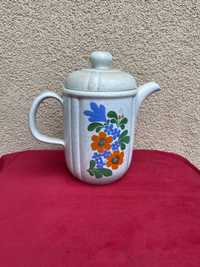 Ceramiczny dzbanek do kawy herbaty w kwiatki