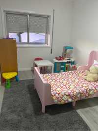 Cama extensíve de criança , rosa com colchão