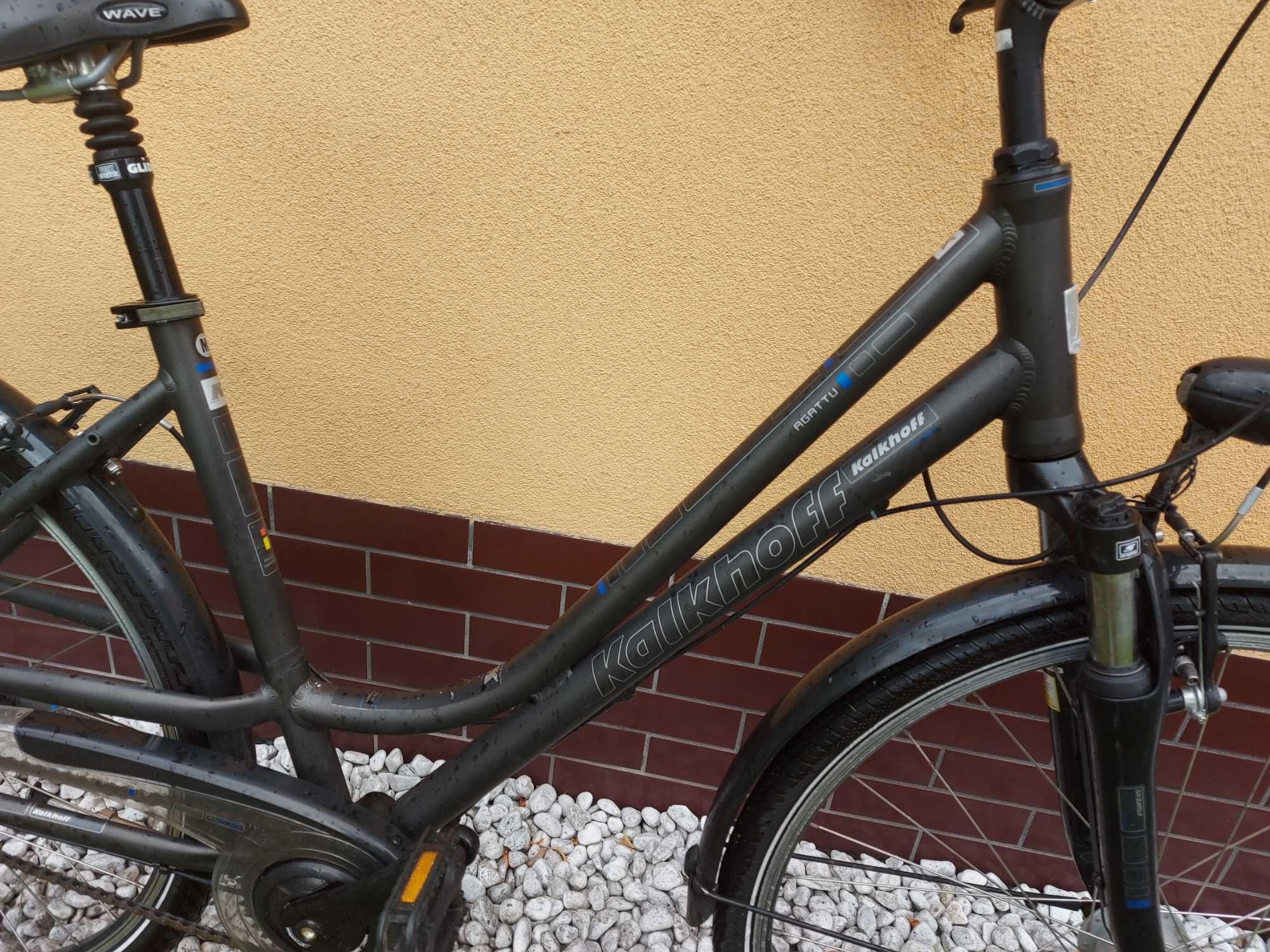 aluminiowy rower damski Kalkhoff Agattu Nexus 8 amortyzator dynamo