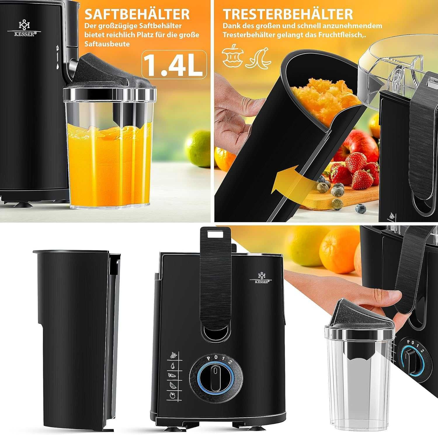 Sokowirówka KESSLER  czarny 1100 W