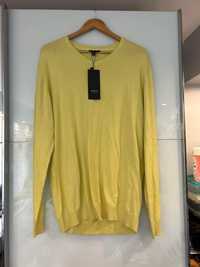 Nowy z metka żółty neonowy męski sweter sweterek Smog XL bawełna
