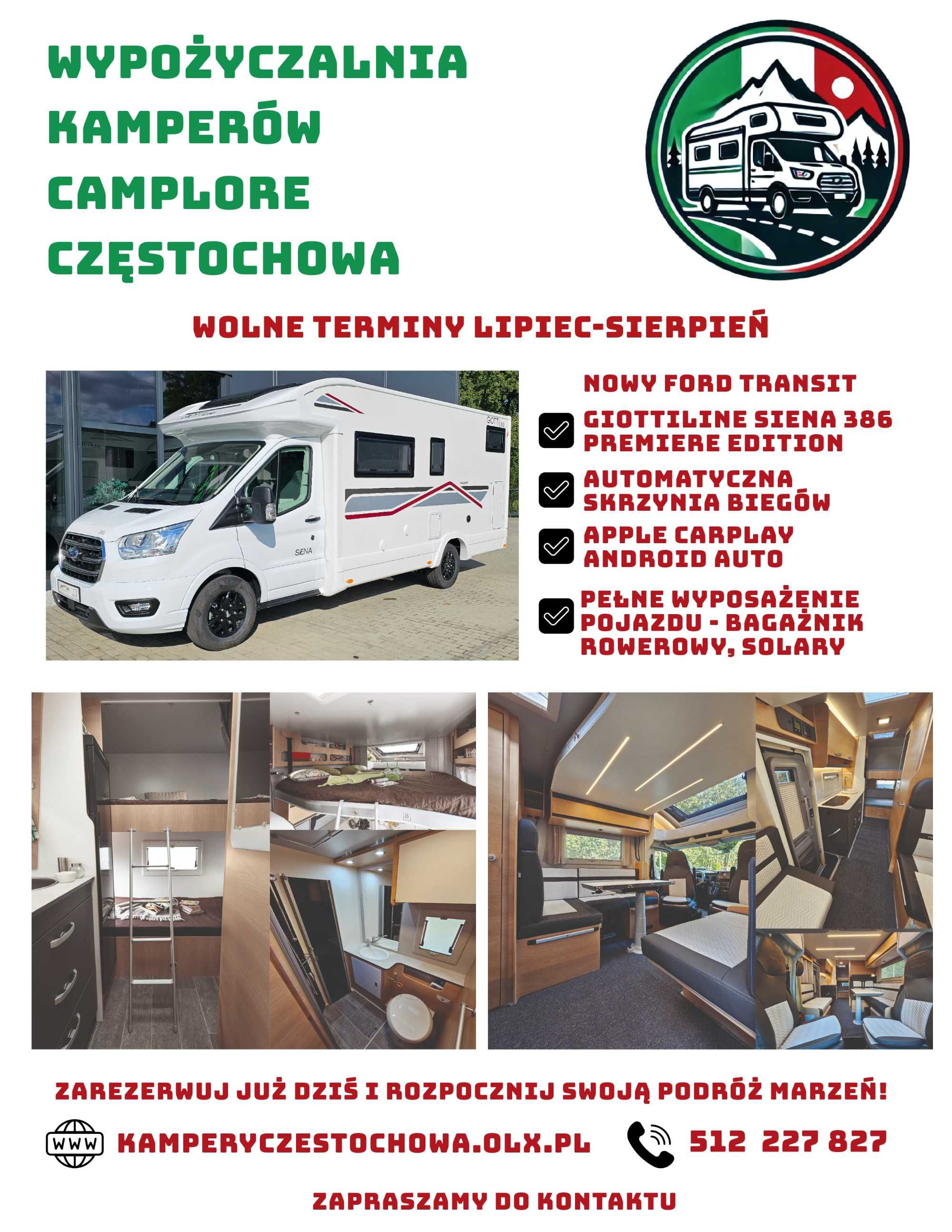 NOWY Kamper na wynajem AUTOMAT wolne terminy Sierpień ZAPRASZAMY