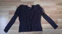Czarny swetr z bufkami H&M