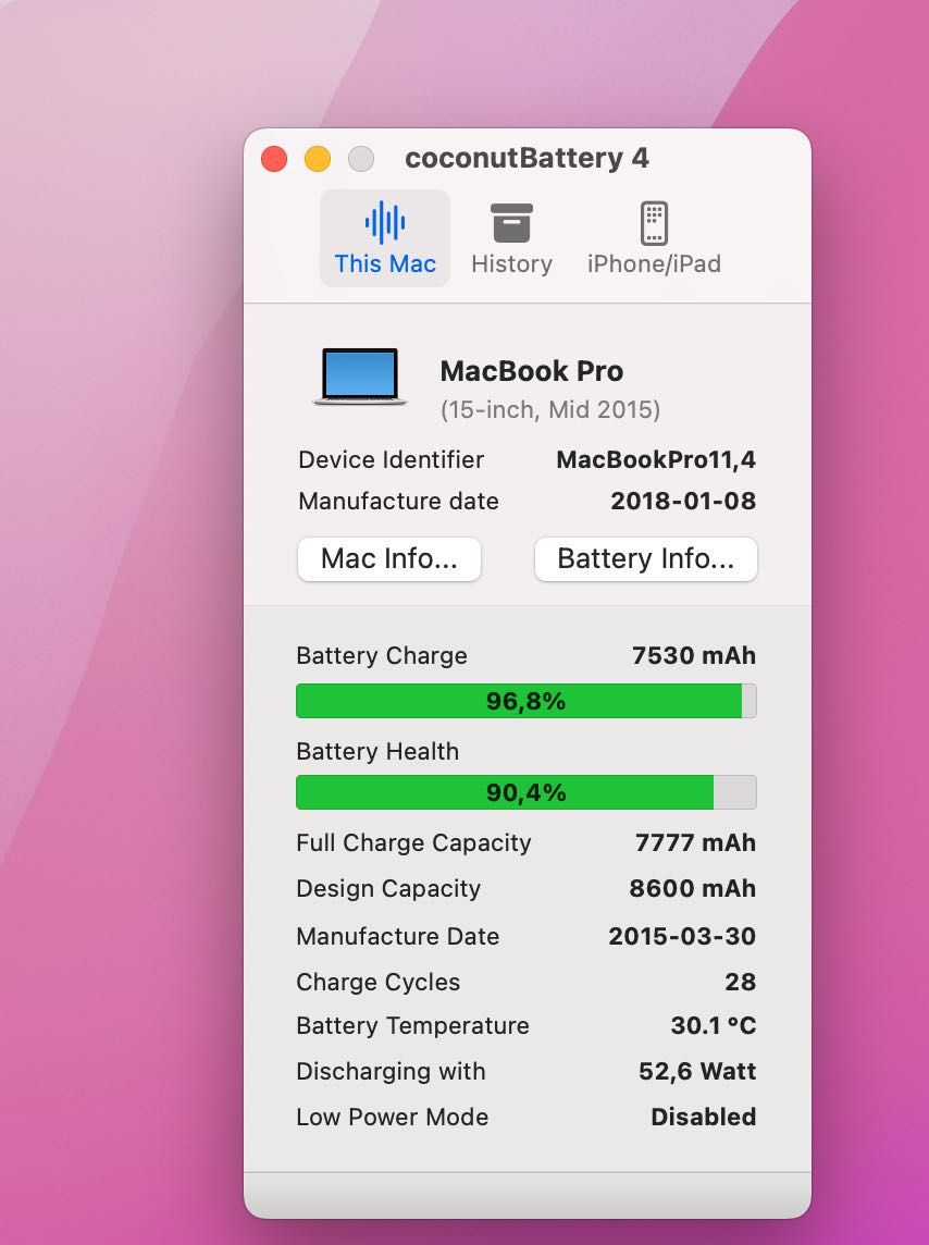 Macbook pro 15 Mid 2015