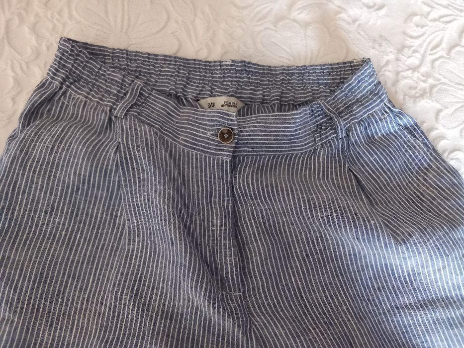 Calças curtas riscas azuis SMF