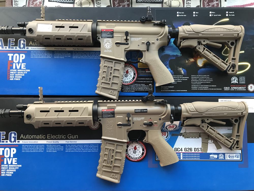Fuzil Eléctrico M4 Airsoft marca G&G modelo CM15 KR-CQB + CM16 MOD0