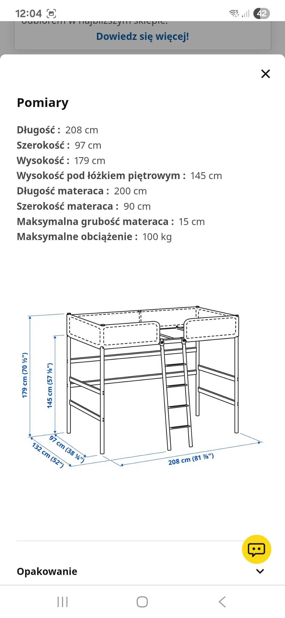 Ikea Tuffing łóżko piętrowe