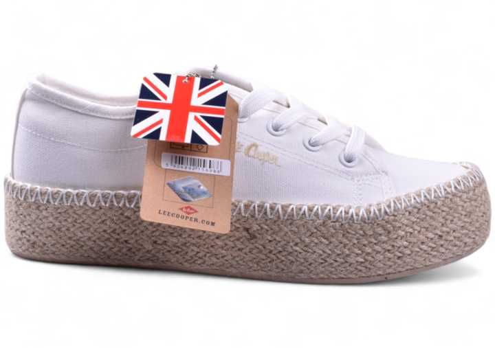 Buty Damskie Lee Cooper Espadryle Trampki białe platforma r.38 Wys.24H