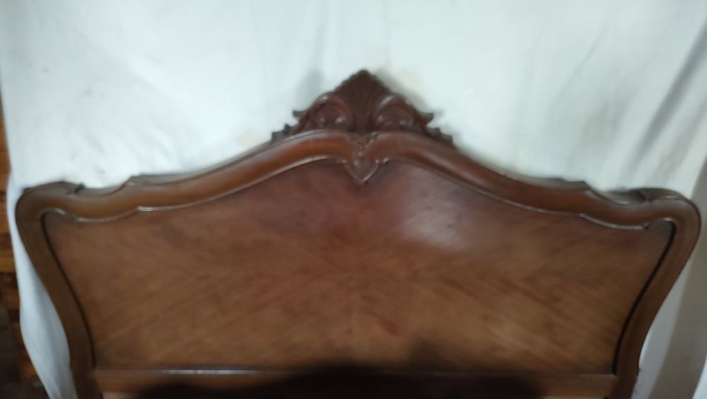 Cama completa antiga casal em madeira 1,40