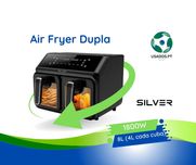 Fritadeira sem óleo Duas gavetas 8L Silver - Air fryer