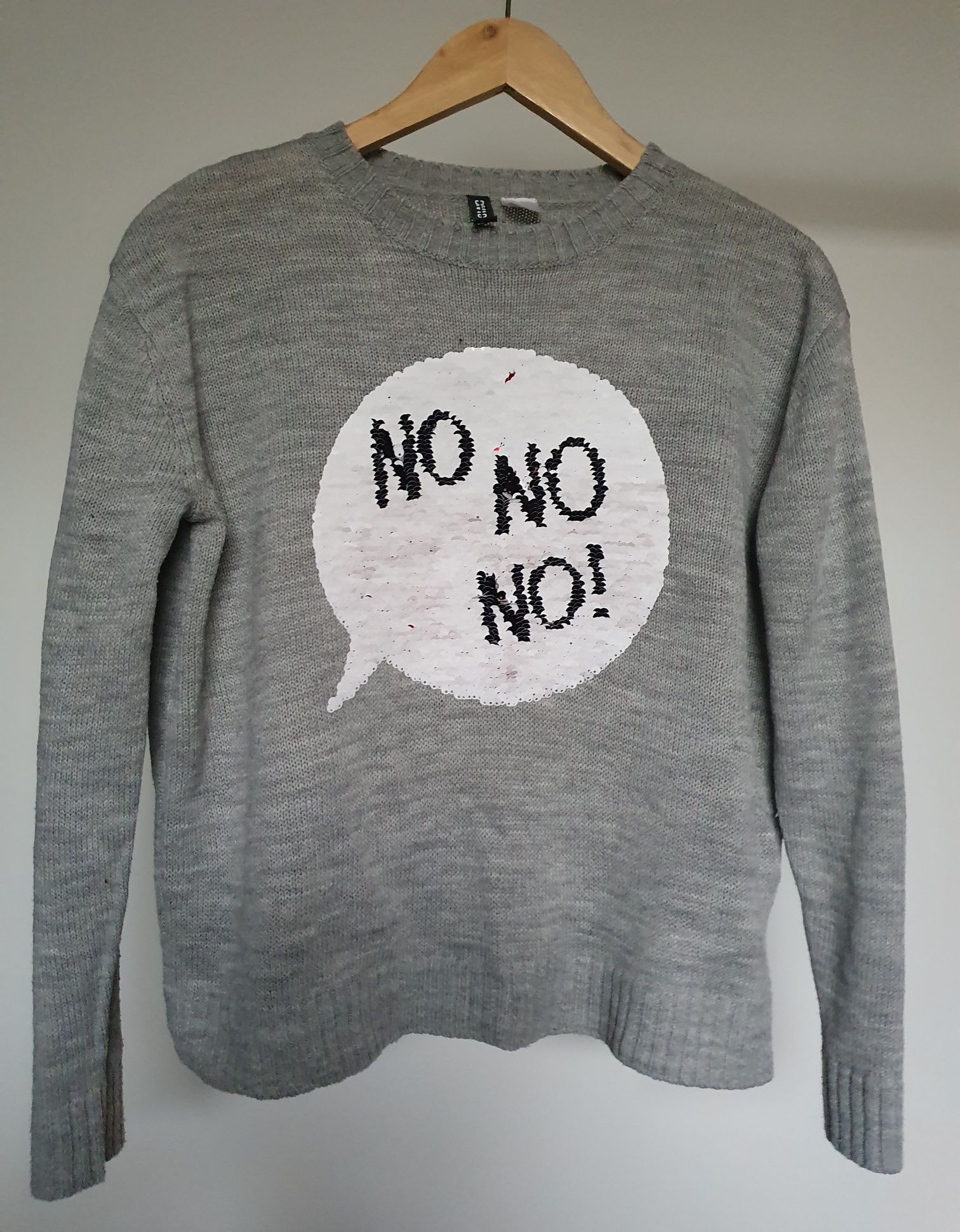 Sweter damski świąteczny, ugly sweter H&M rozmiar S cekiny