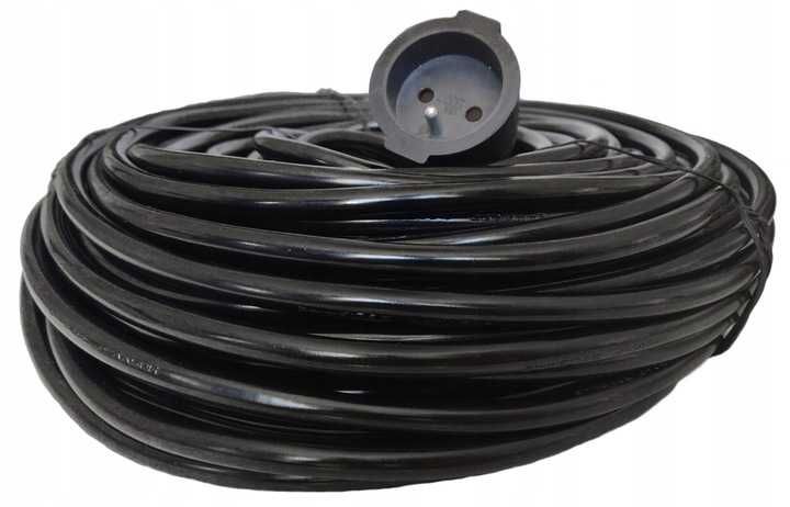 PRZEDŁUŻACZ BUDOWLANY Ogrodowy Gruby 3 x 2,5mm 30m czarny kabel