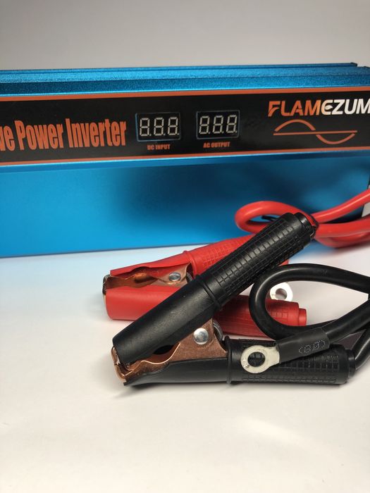 Інвертор FLAMEZUM 1000 Вт 12 V → 230 V, чиста синусоїда, USB