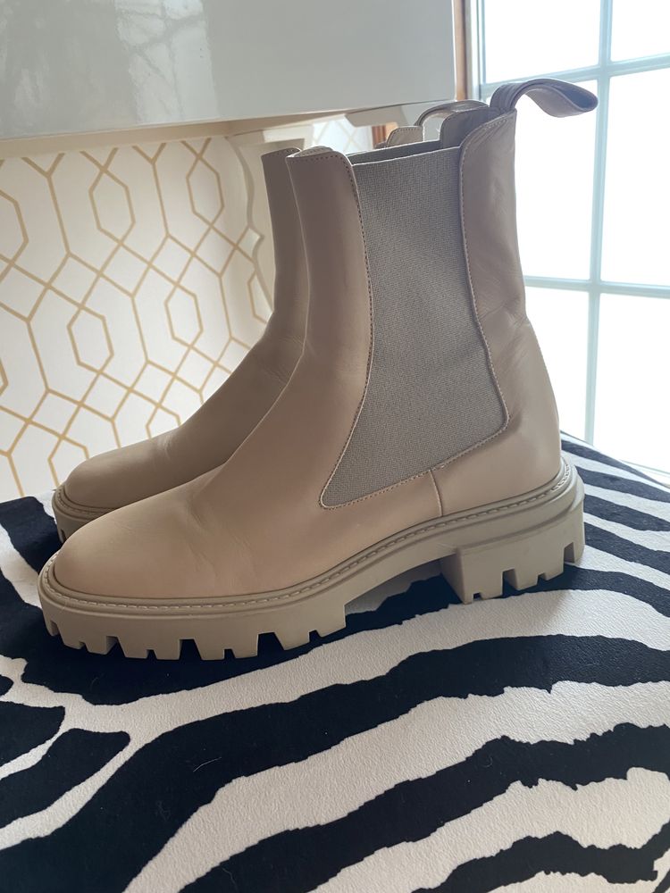 Botas elastico bege zara