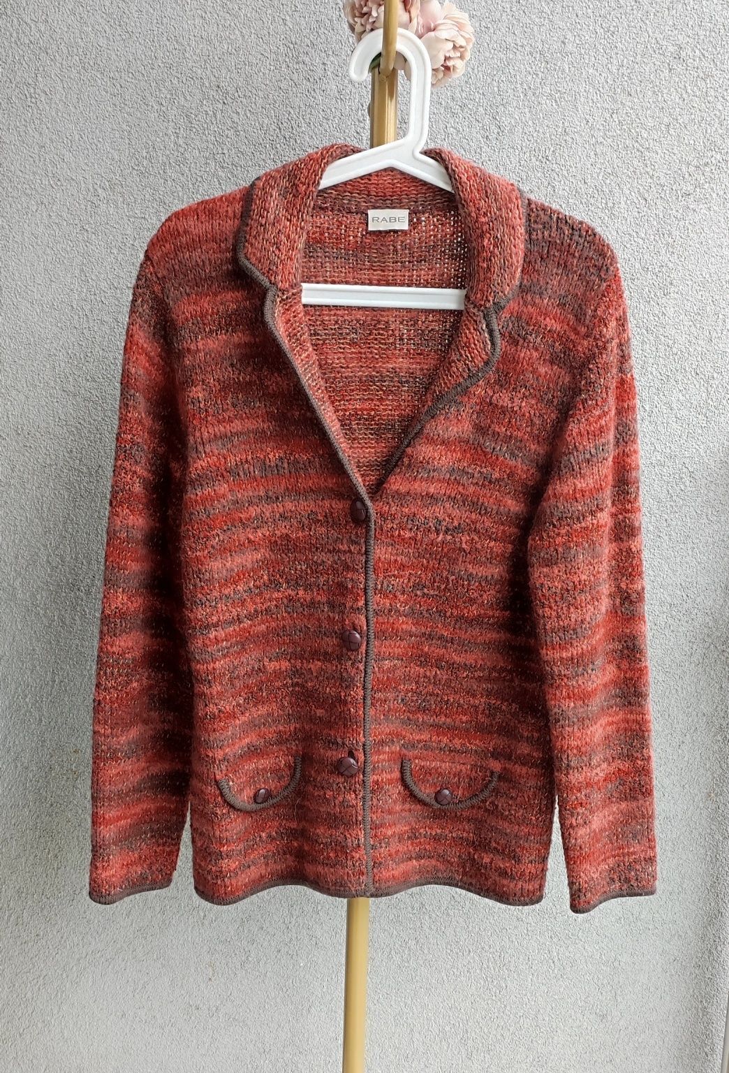 Rabe sweter wełna damski XL 42 L 40 Boho vintage
