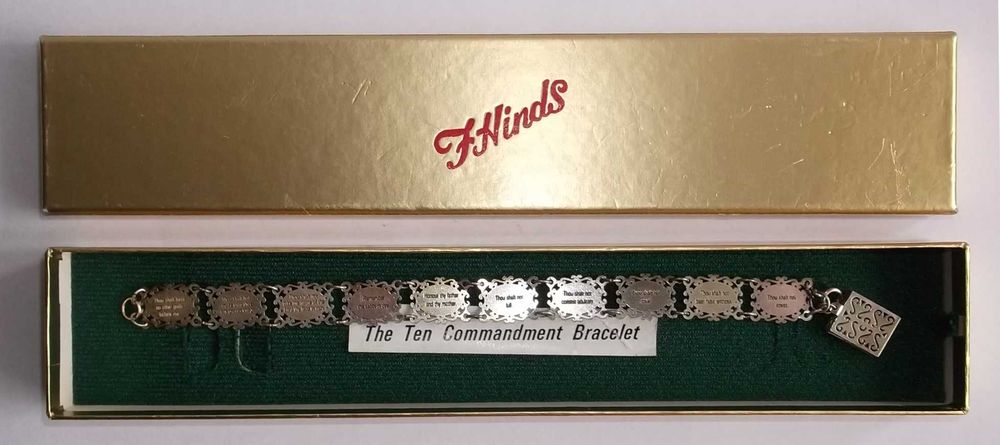 F.Hinds - bransoletka 10 przykazań - Biblia - vintage