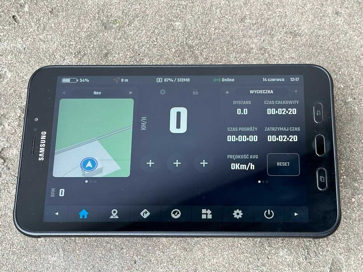 8" Samsung Galaxy Tab Active 2 DMD2 moto navi OBD2 gpx IP68 +gratis