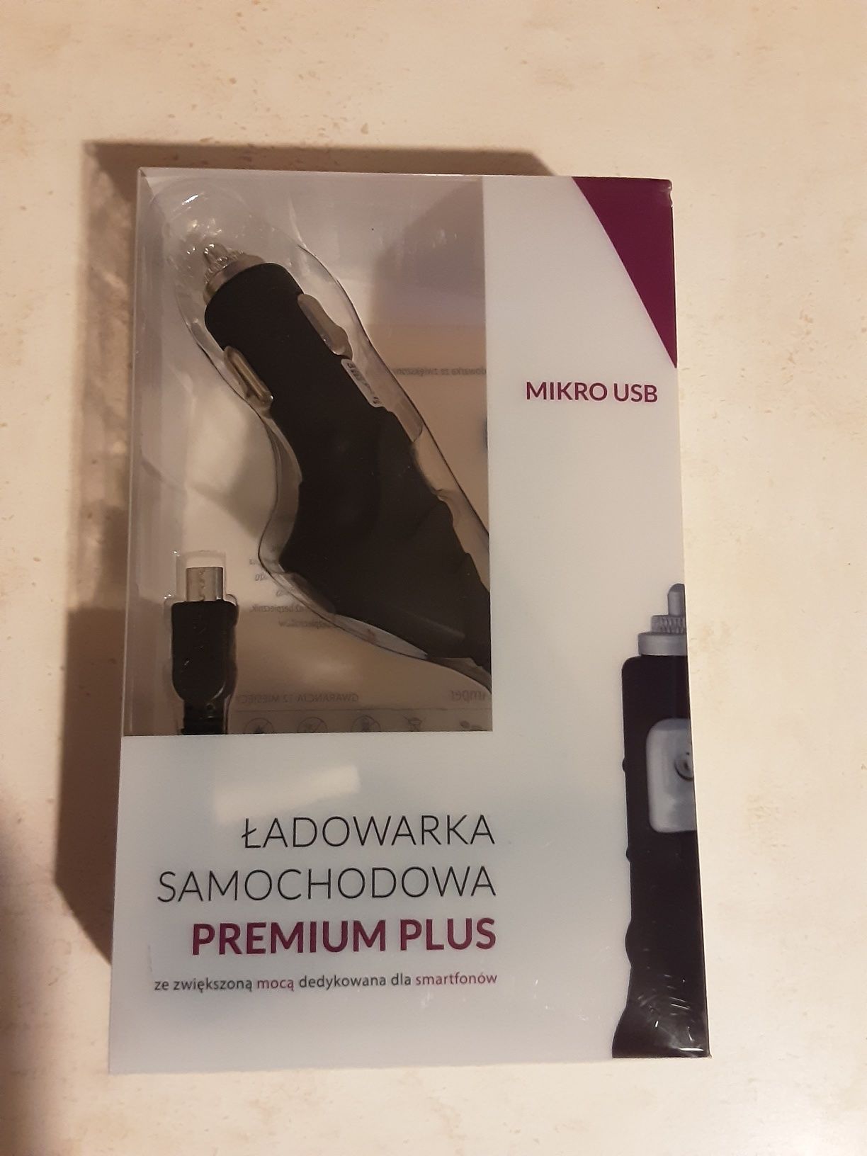 Ładowarka samochodowa Premium Plus 12/24V 1 Amper