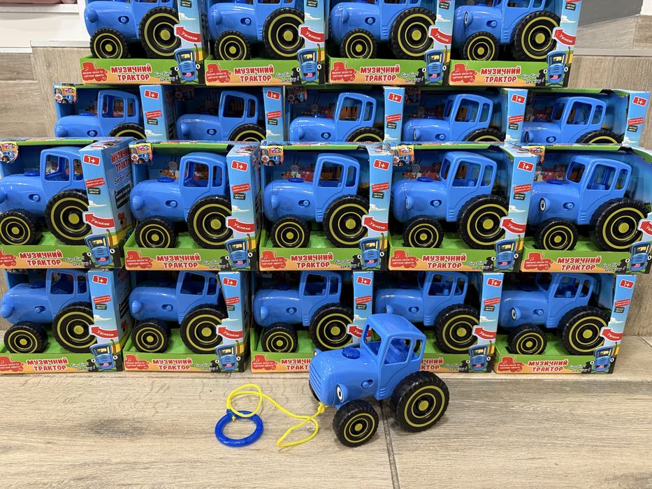 Трактор тракторець синій трактор синий музичний
