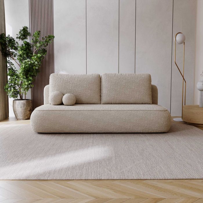 KANAPA rozkładana VEM z funkcją spania sofa tkanina boucle