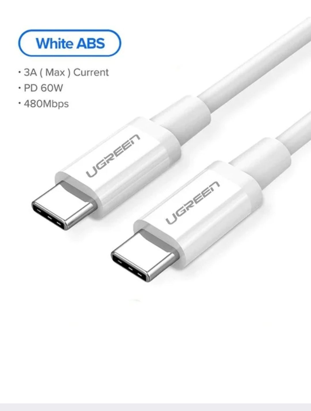 Зарядный кабель UGREEN USB 2,0 C M/M ABS,новый
