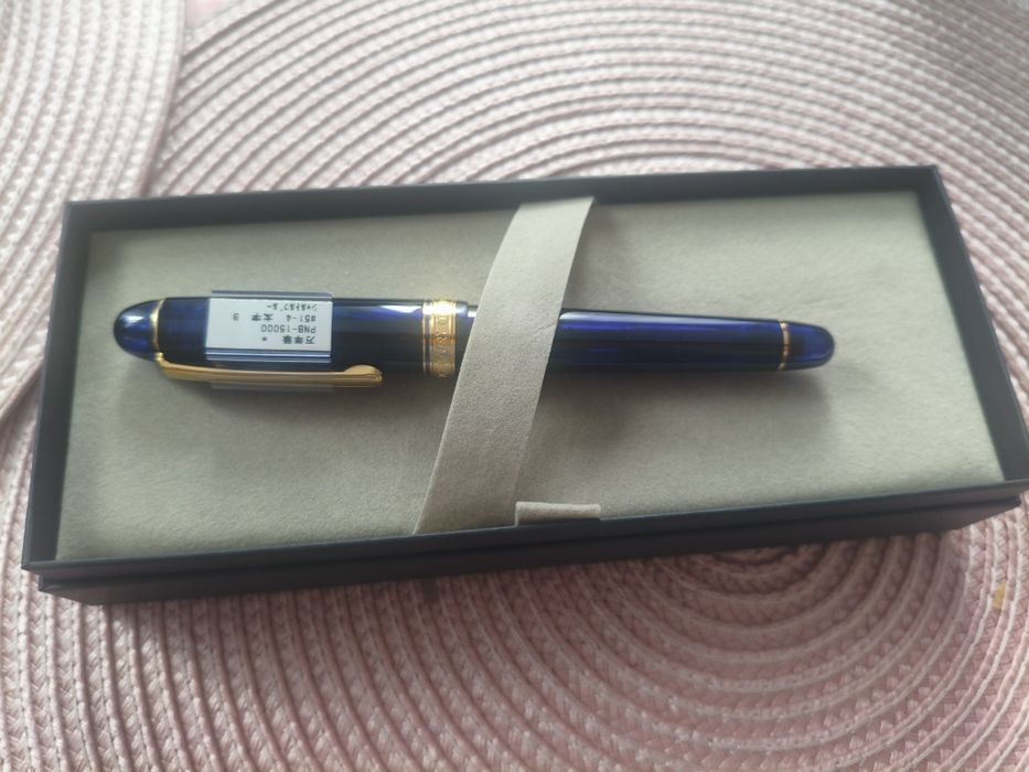 PLATINUM Japońskie pióro wieczne #3776 Century Gold Trim Chartres Blue