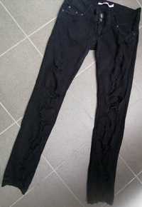 Jeansy rurki czarne spodnie z dziurami dziury Tally Weijl 40 L