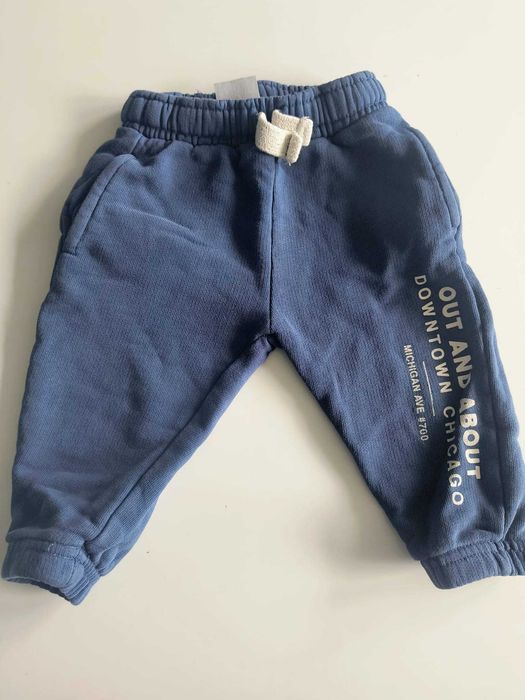 Spodnie dresowe 80 ZARA niebieskie granatowe