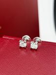 Сережки пусети в стилі Cartier з діамантами 1.40  ct  Біле золото