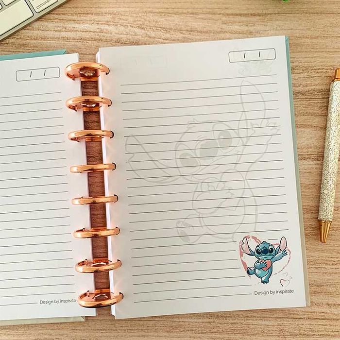CADERNO A5 STITCH COM DIVISÓRIAS PERSONALIZADO