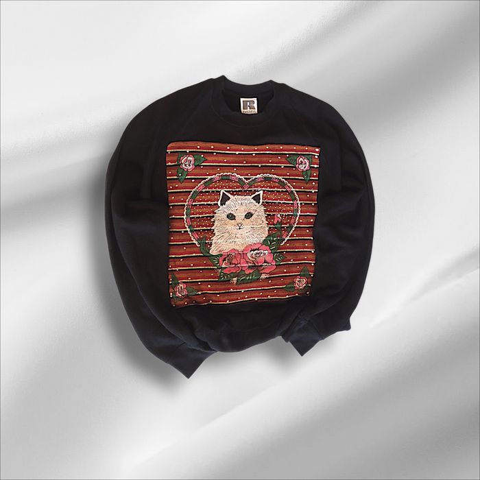 Bluza vintage oversize boxy kot car sweet cute