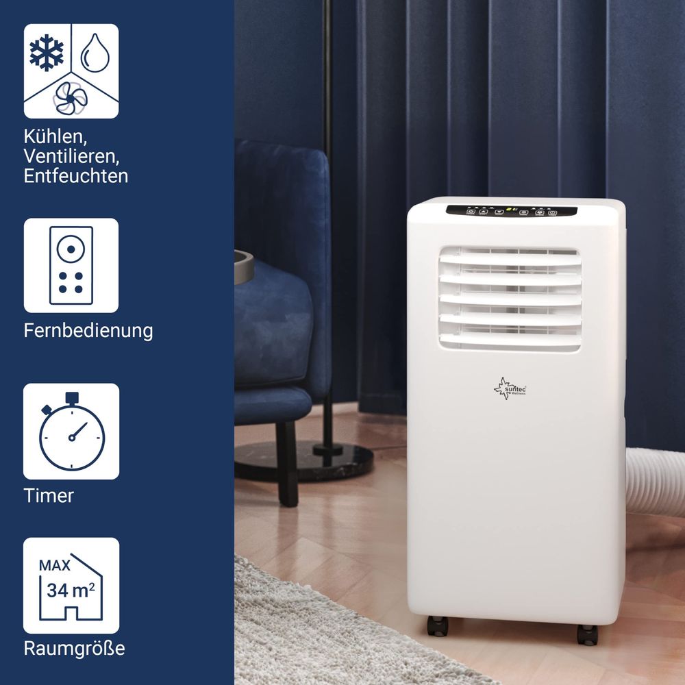 Nowy SUNTEC, przenośny klimatyzator, ECO, klasa A, 3w1, 2,6 KW, super!