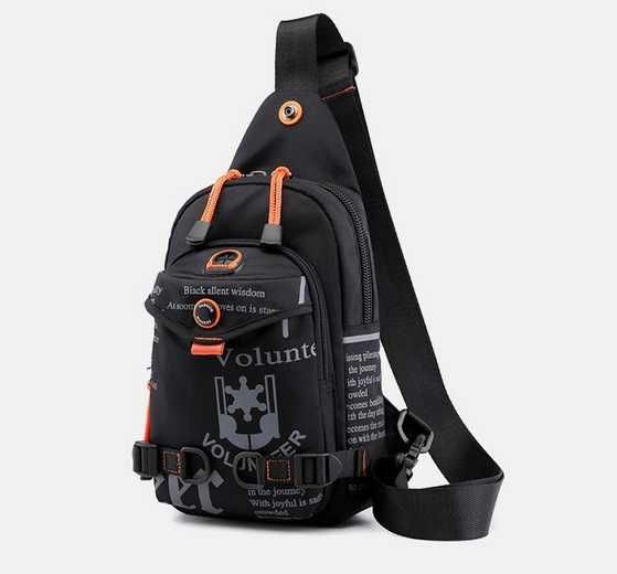 рюкзак туристичний через плечо ( сумка ) в спортивном стиле - черная