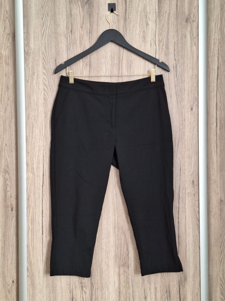 Czarne garniturowe spodnie do kostek damskie H&M rozmiar 38