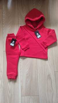 Nowy zestaw bluza i spodnie dresowe MKTP r 98/104 czerwony